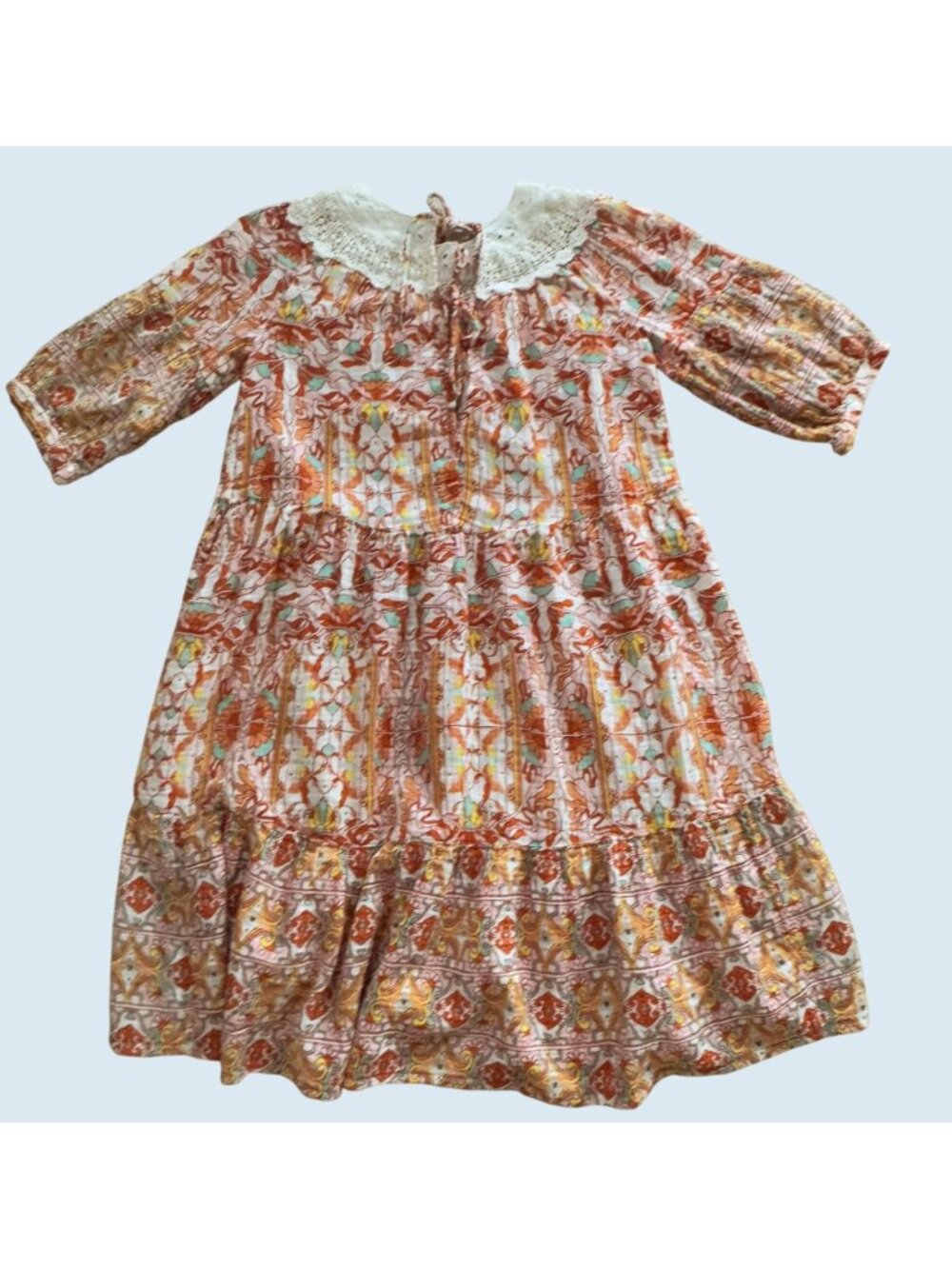 ANTHROPOLOGIE Florence Floral Lace Detail Lounge Dress Sz 2 - Picture 5 of 8